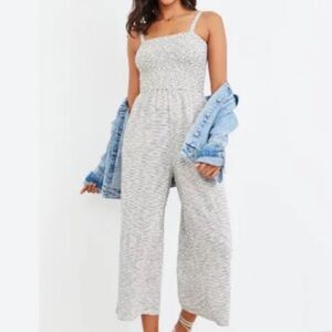 Smocked Wide-Leg Jumpsuit